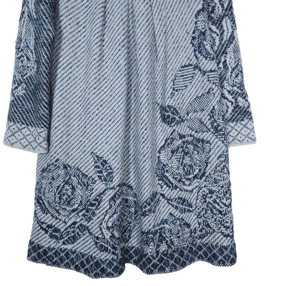 IVKO Womens Coat EU 36 Gray Floral Geometric Button Up Removable Shawl Pockets - Picture 8 of 15